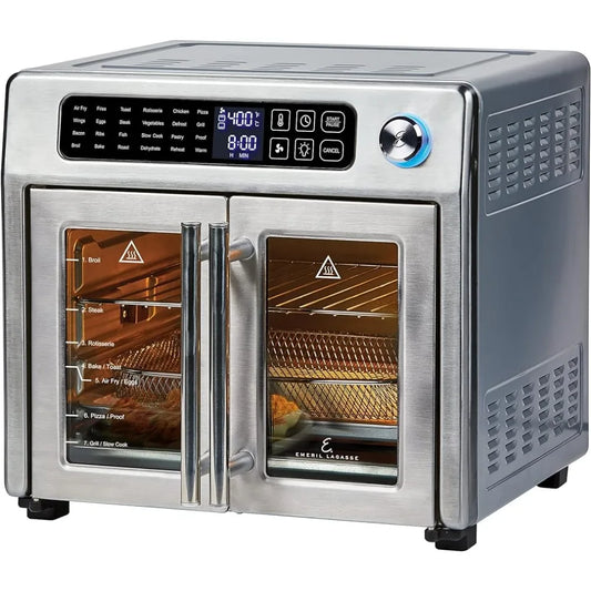 26 QT super large air fryer, convection oven with French door, stainless steel Shipping