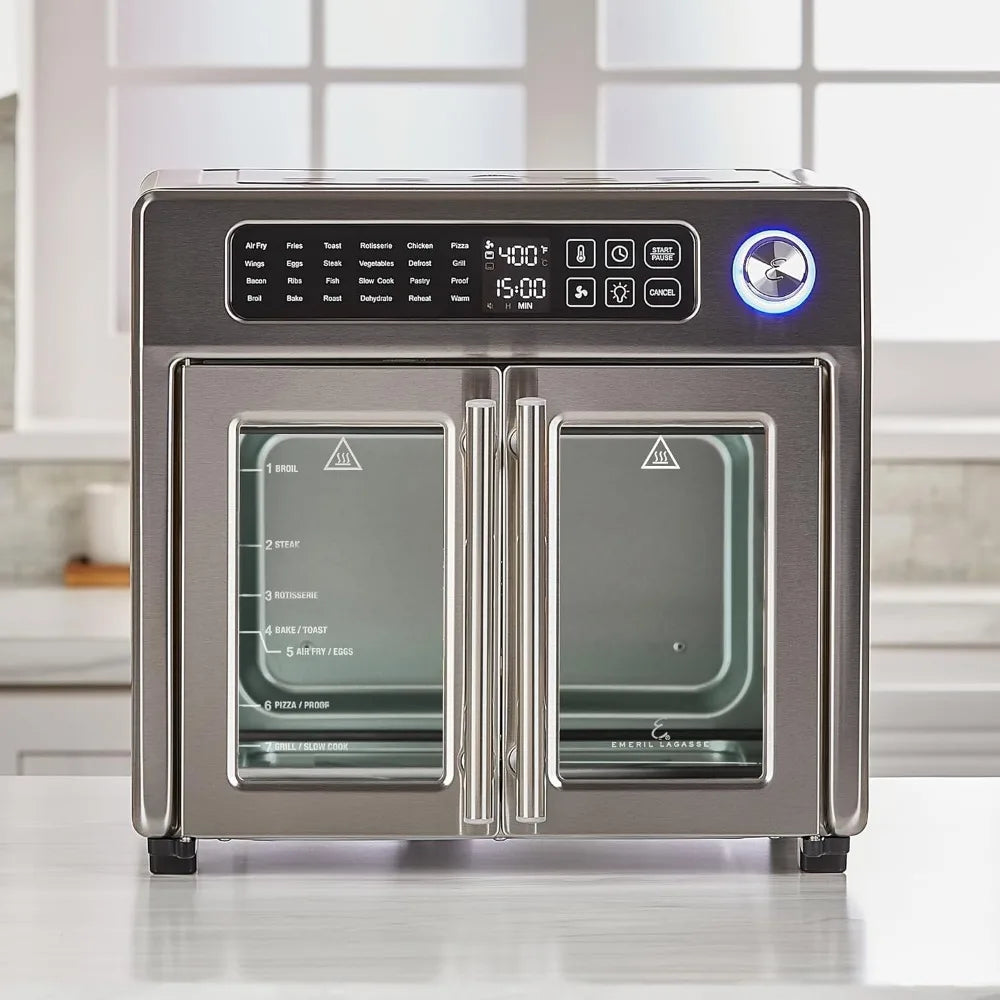 26 QT super large air fryer, convection oven with French door, stainless steel Shipping